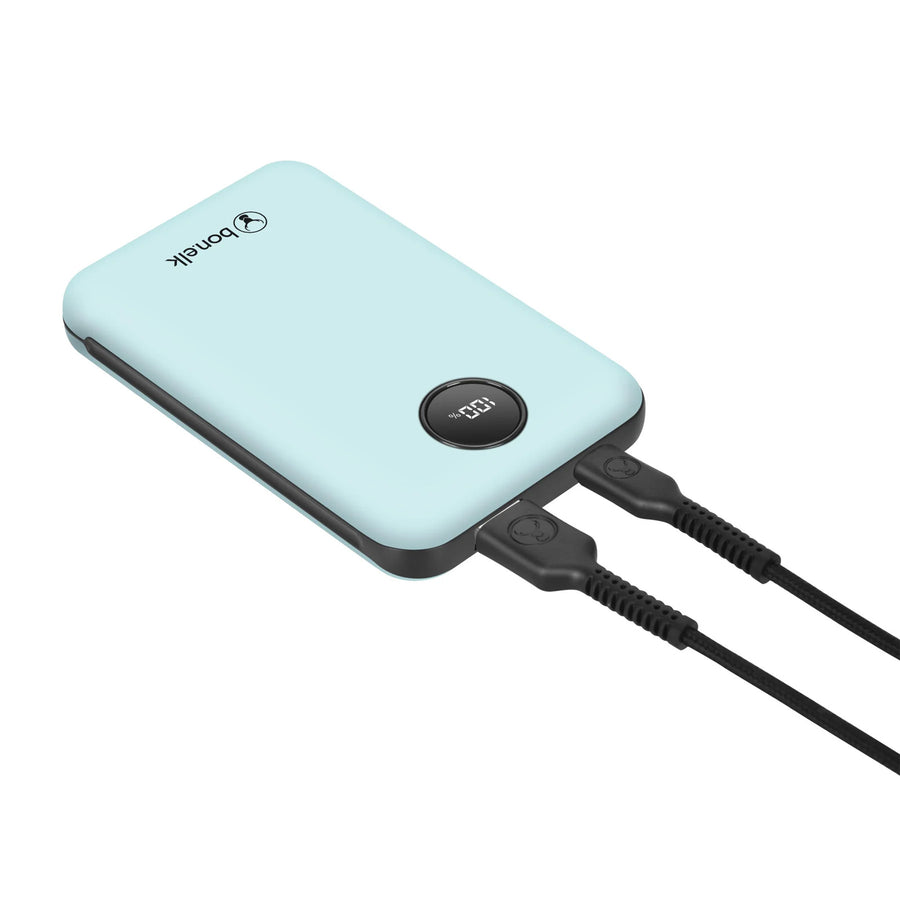 Bonelk Fashion  10000mAh 20W 2-Output Power Bank with Display - Blue