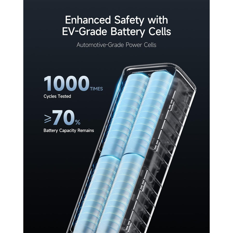 CUKTECH No.10 10000mAh 150W 2-Output Laptop Power Bank with Smart Display - Black
