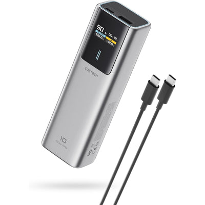 CUKTECH No.10 10000mAh 150W 2-Output Laptop Power Bank with Smartl Display (CCC-Certified) - Grey