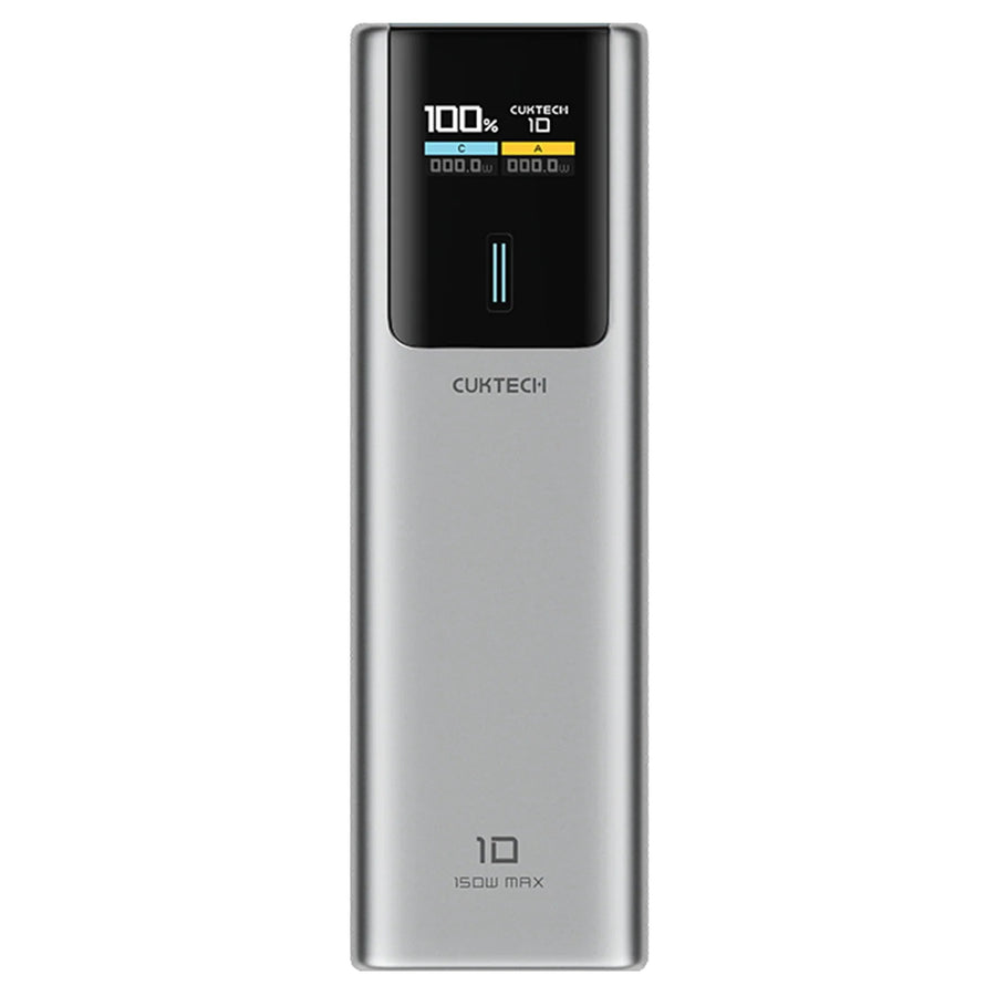 CUKTECH No.10 10000mAh 150W 2-Output Laptop Power Bank with Smartl Display (CCC-Certified) - Grey
