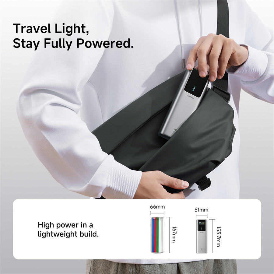 CUKTECH No.10 PLUS 15000mAh 120W 3-Output  Laptop Power Bank with Smart Display (CCC-Certified) - Grey