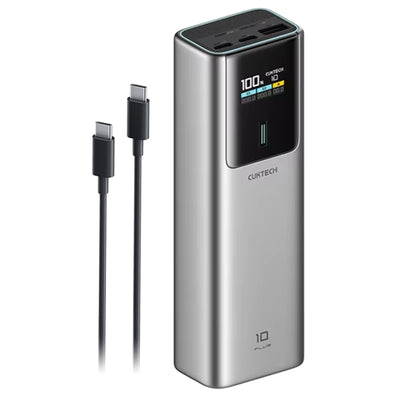 CUKTECH No.10 PLUS 15000mAh 120W 3-Output  Laptop Power Bank with Smart Display (CCC-Certified) - Grey