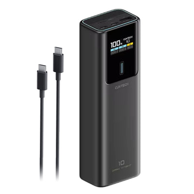 CUKTECH No.10 PLUS 15000mAh 120W 3-Output  Laptop Power Bank with Smart Display (CCC-Certified) - Black