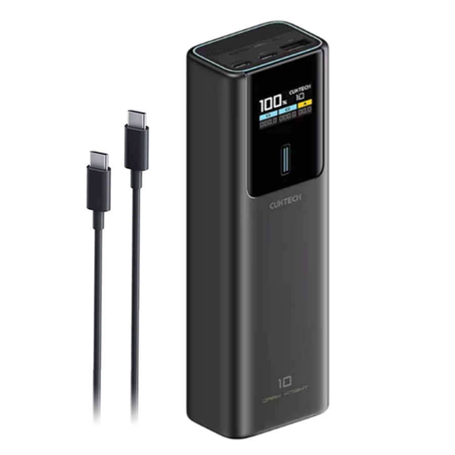 CUKTECH No.10 PLUS 15000mAh 120W 3-Output  Laptop Power Bank with Smart Display (CCC-Certified) - Black