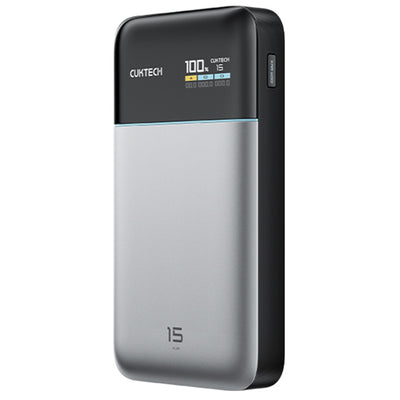 CUKTECH No.15 Air 15000mAh 65W 3-Output  Laptop Power Bank with Smart Display (CCC-Certified) - Grey