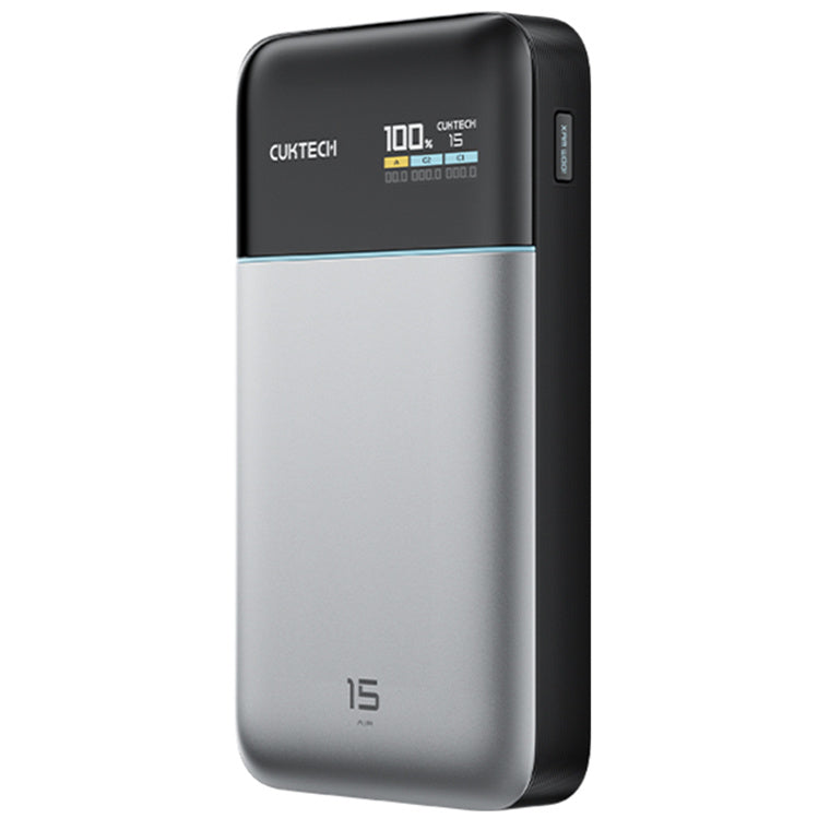 CUKTECH No.15 Air 15000mAh 65W 3-Output  Laptop Power Bank with Smart Display (CCC-Certified) - Grey