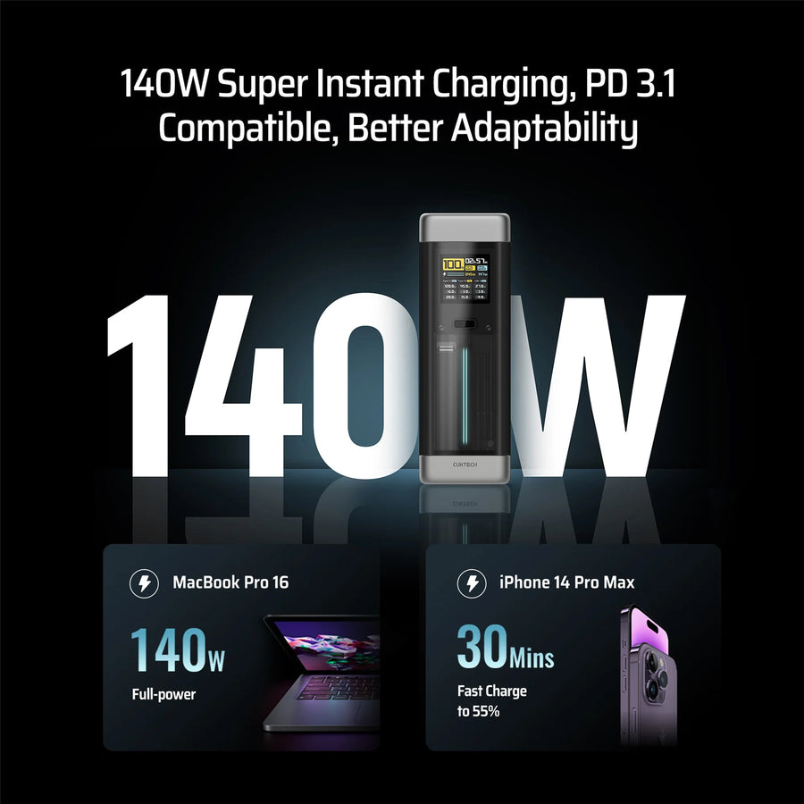 CUKTECH No.20 25000mAh 140W 3-Output  Laptop Power Bank with Smart Display (CCC-Certified)