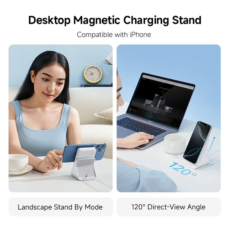 CUKTECH CP122M 10000mAh 20W 1-Port Magnetic Wireless Charging Power Bank with Charging Base  - White