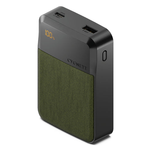 Cygnett   Reserve 10000mAh 20W 3-Output Power Bank with Display  -Green