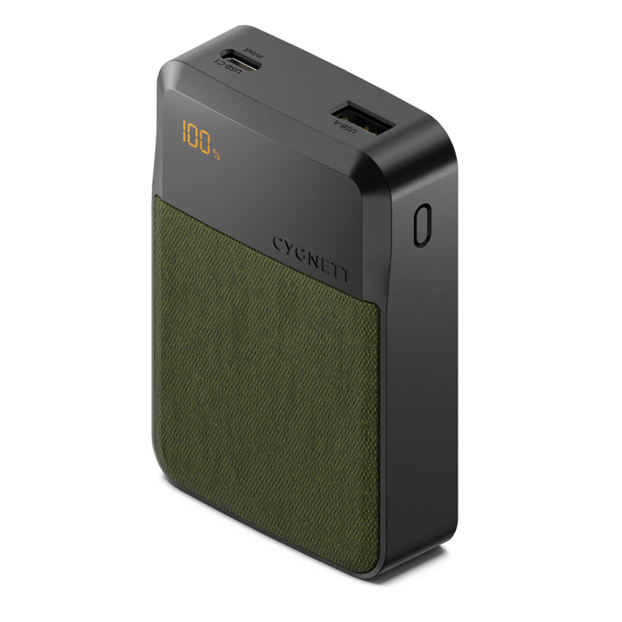 Cygnett   Reserve 10000mAh 20W 3-Output Power Bank with Display  -Green