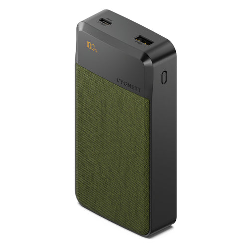 Cygnett   Reserve 20000mAh 30W 3-Output Power Bank with Display  -Green