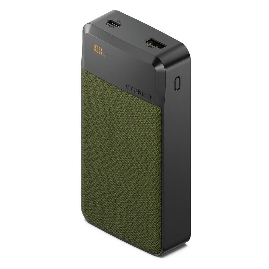 Cygnett   Reserve 20000mAh 30W 3-Output Power Bank with Display  -Green