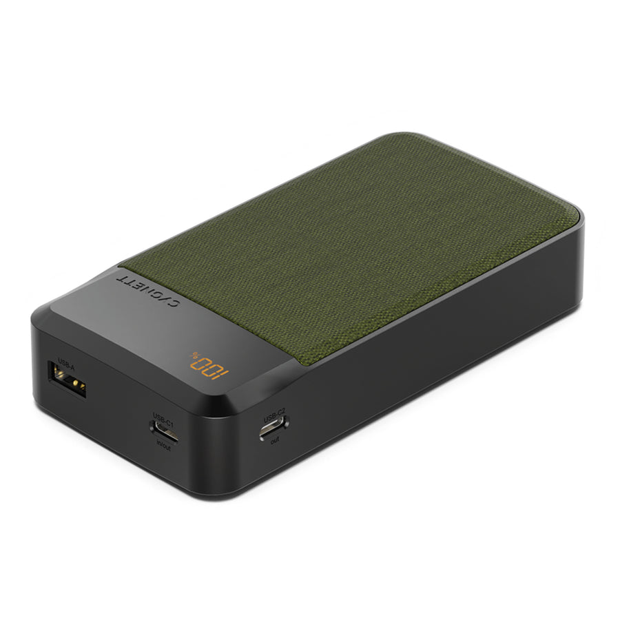 Cygnett   Reserve 20000mAh 30W 3-Output Power Bank with Display  -Green