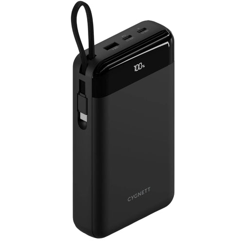 Cygnett   ChargeUp Maxx 40000mAh 20W 3-Output Power Bank  with Cable & Display