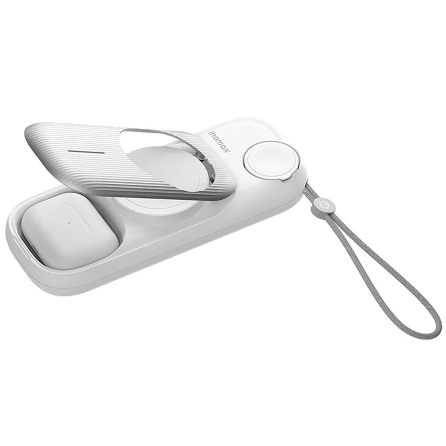 Momax Apple 3-in-1 Airbox Go  10000mAh Magsafe Power Bank - White