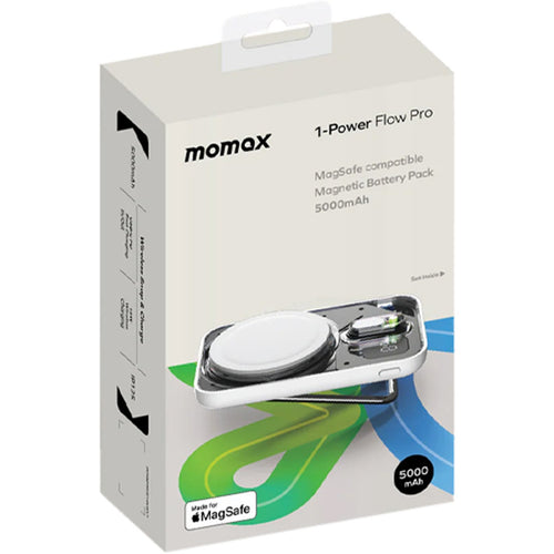 Momax 1-Power Flow Pro+ 5000mAh 20W 3-Output MagSafe Magnetic Wireless Charging Power Bank