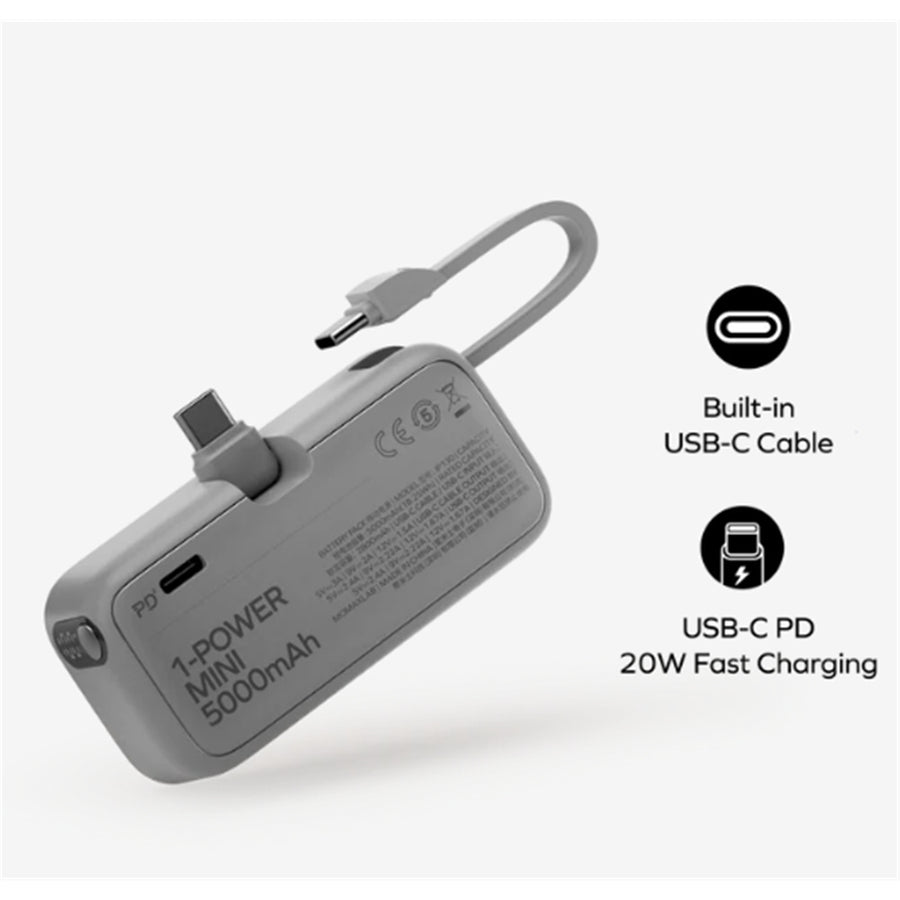 Momax   5000mAh 20W 3-Output Mini Power Bank - Black