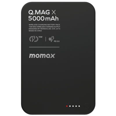Momax Q.Mag X  5000mAh 20W 1-Output MagSafe Magnetic Wireless Charging Power Bank - Black