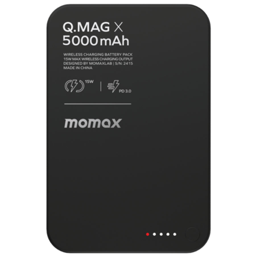 Momax Q.Mag X  5000mAh 20W 1-Output MagSafe Magnetic Wireless Charging Power Bank - Black