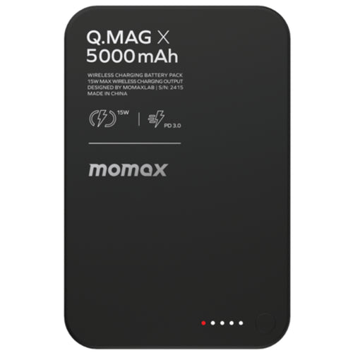 Momax Q.Mag X  5000mAh 20W 1-Output MagSafe Magnetic Wireless Charging Power Bank - Black