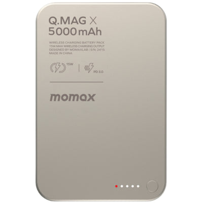 Momax Q.Mag X  5000mAh 20W 1-Output MagSafe Magnetic Wireless Charging Power Bank - Titanium