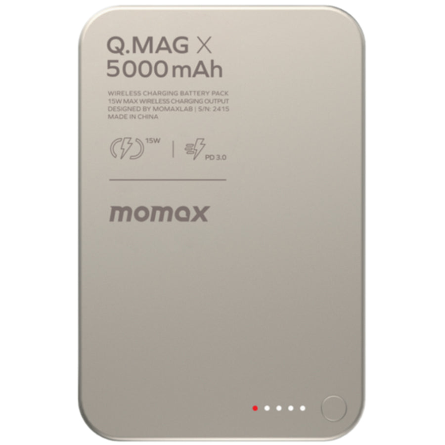 Momax Q.Mag X  5000mAh 20W 1-Output MagSafe Magnetic Wireless Charging Power Bank - Titanium