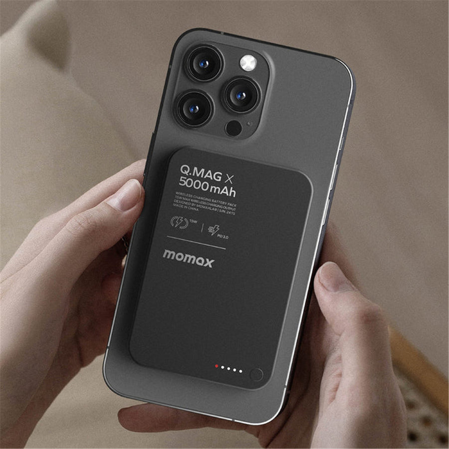 Momax Q.Mag X  5000mAh 20W 1-Output MagSafe Magnetic Wireless Charging Power Bank - Titanium