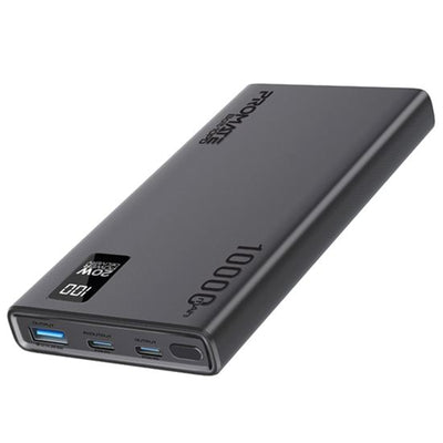 Promate   10000mAh 20W 3-Output Power Bank with Display - Black