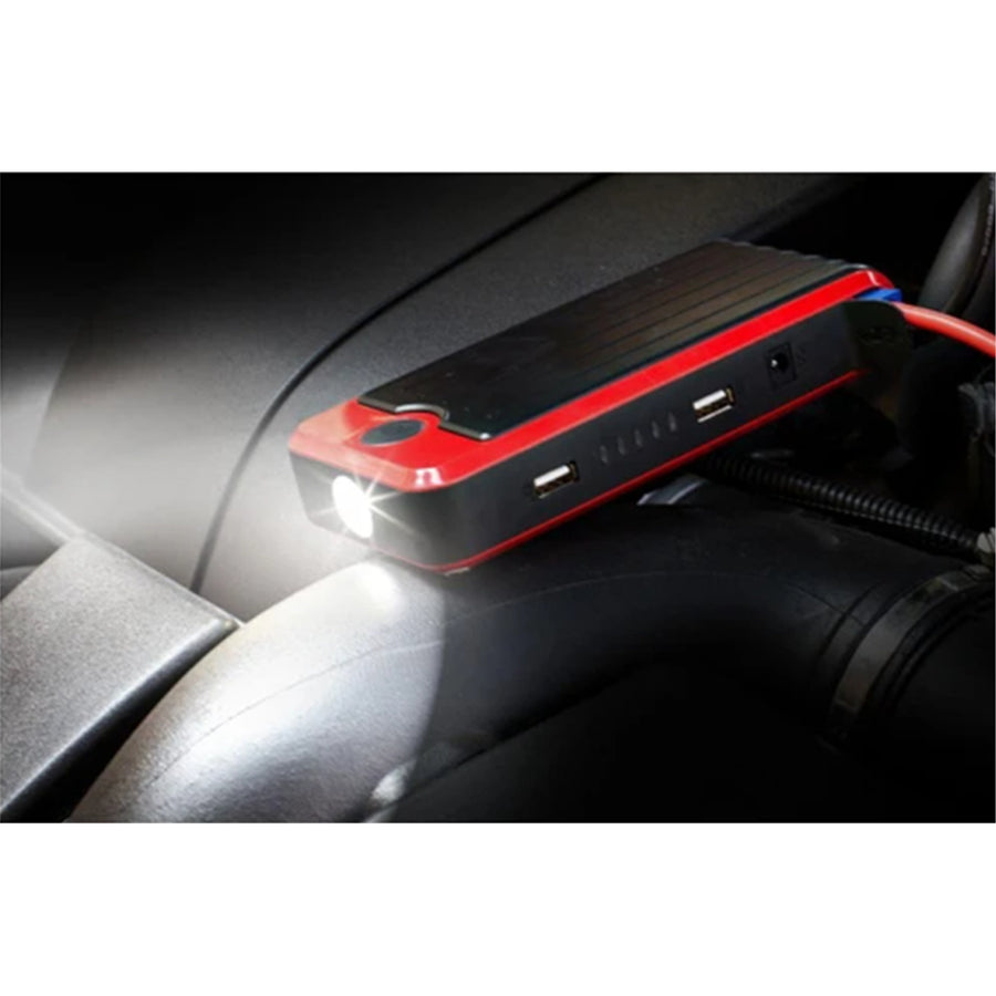 PowerAll SUPREME PBJS16000-RS 16000mAh Portable Jump Starter & Power Bank Rechargeable Li-ion Battery - 12V 600A Peak Jump+Start Current - 2x USB 5V / 2.1A Output Sockets