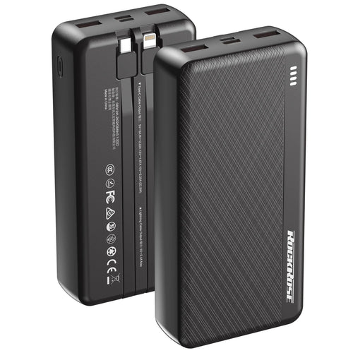RockRose   Powerlink 20000mAh 22.5W 5-Port Power Bank (CCC-Certified)  with Dual-Cable -Black