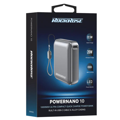 RockRose PowerNano  10000mAh 22.5W 1-Output Ultra Compact Power Bank