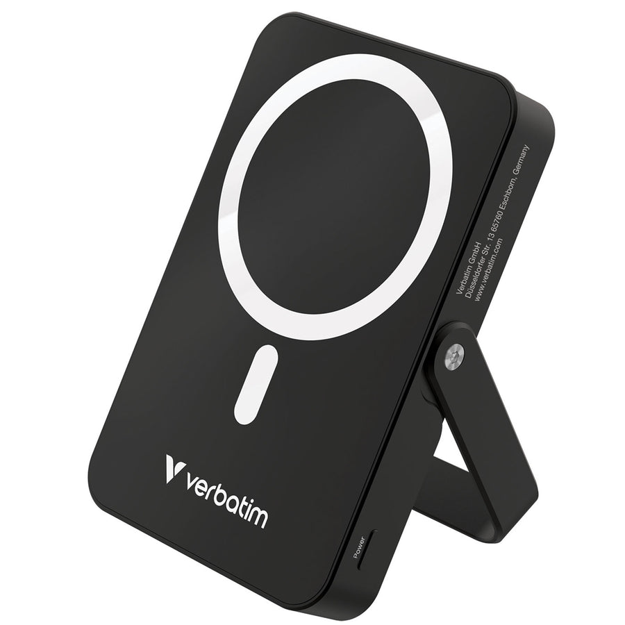 Verbatim  10000mAh 20W 1-Output Magnetic Wireless Charging Power Bank with Stand - Black