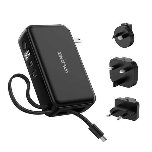 Valore   10000mAh 35W 3-Output Power Bank with 65W Wall Charger (UK/EU/US/AUS Plug)