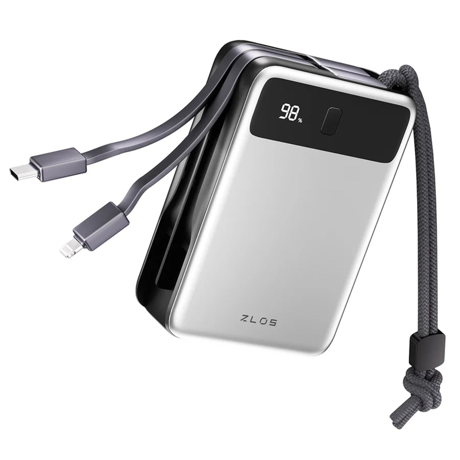 Zlos   20000mAh 65W 3-Output Laptop Power Bank with Dual-Cable & Display