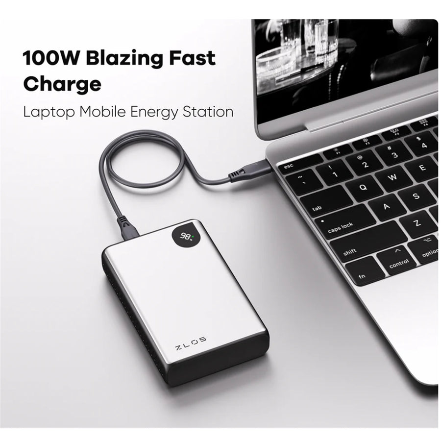 Zlos   20000mAh 100W 3-Output Laptop Power Bank with Display