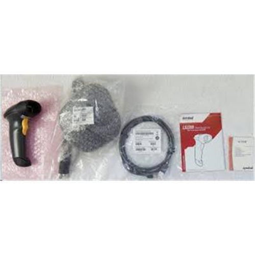 Zebra LS2208 USB kit Corded Black w/stand Wired Handheld 1D Laser Bar Code Scanner bi-directional w/5-year return to base warranty