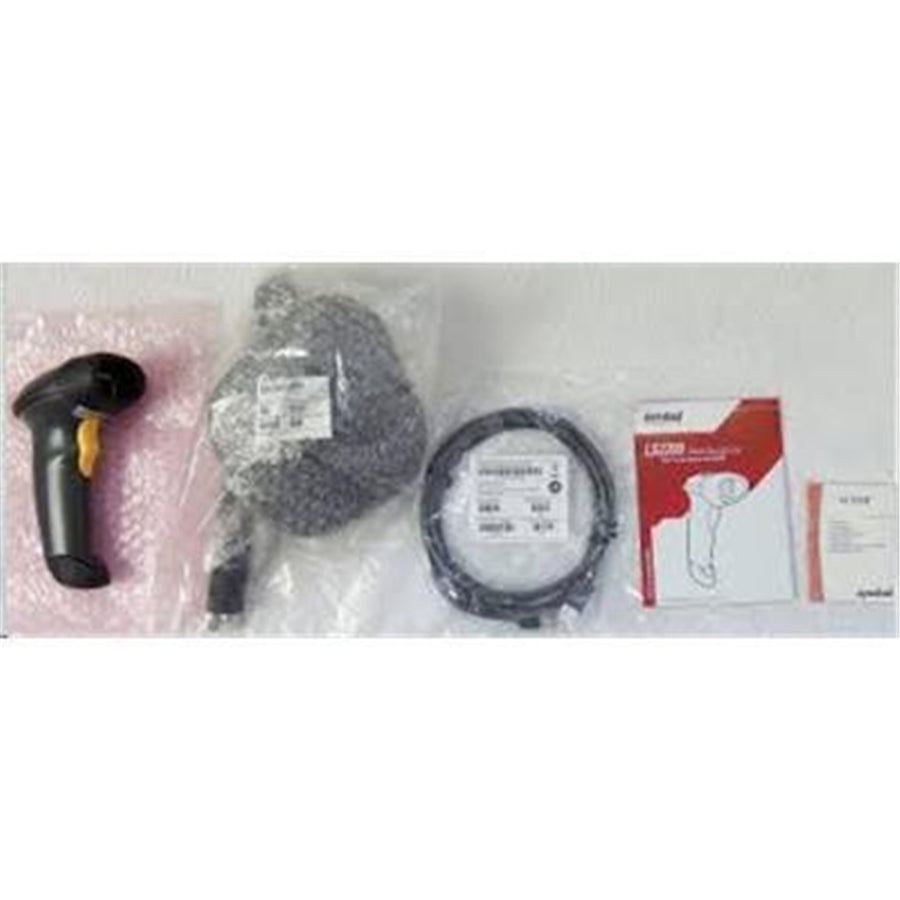 Zebra LS2208 USB kit Corded Black w/stand Wired Handheld 1D Laser Bar Code Scanner bi-directional w/5-year return to base warranty