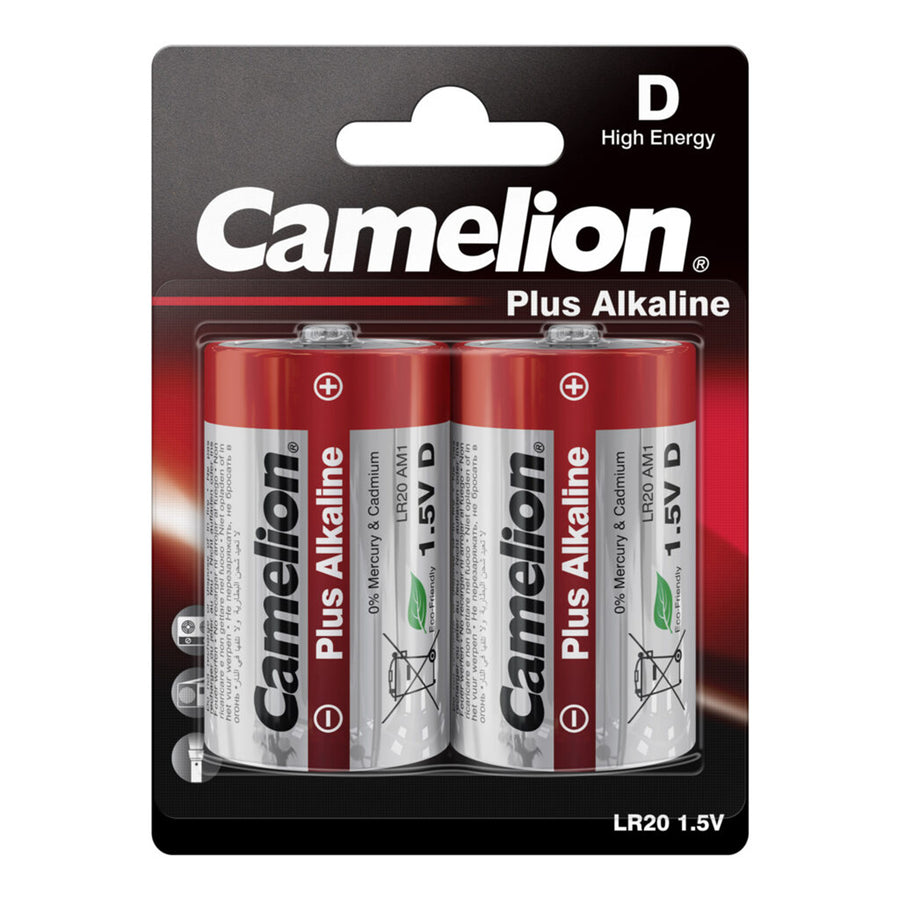 Camelion D Size CM-LR20-BP2 Alkaline Battery (Pair)