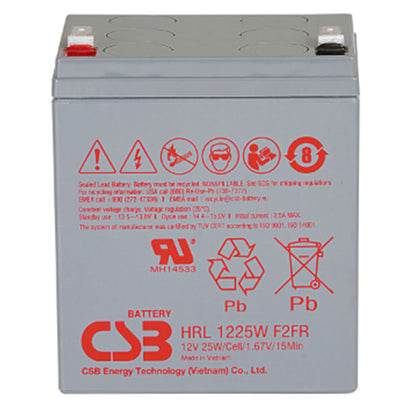 CSB HRL1225W - 12V 25W/5AH Replacement Battery. To suit 3S550AU (1) 9SX/9PX 5kVA/6kVA (15) 9SX/9PX