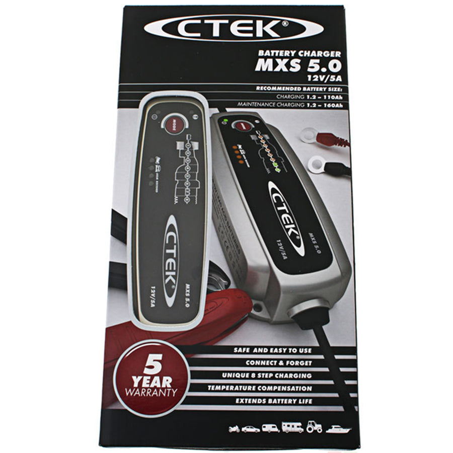CTEK 56-987 MXS 5.0T 12V 5AMP Lead Acid Battery Charger 5 Year Warranty