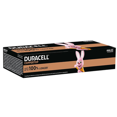 2581625 - Duracell Coppertop Alkaline AAA Battery, Bulk Pack of 24