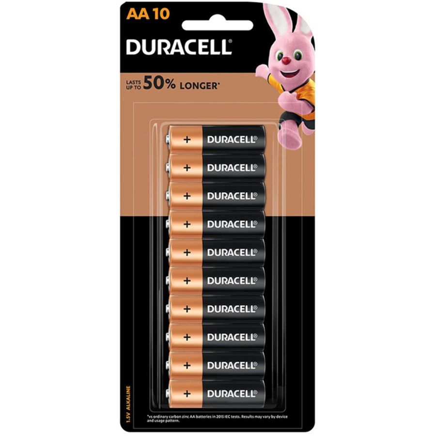 Duracell Coppertop Alkaline AA Battery, Pack of 10