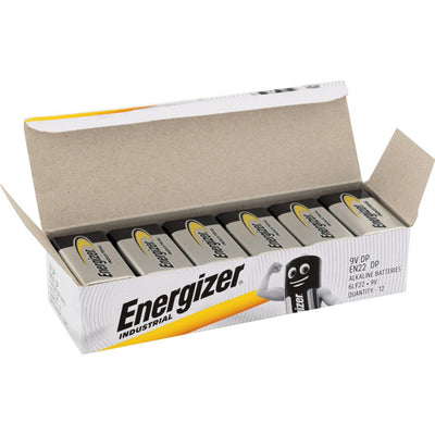 Energizer Industrial 9V Alkaline Batterie, 12 Stück