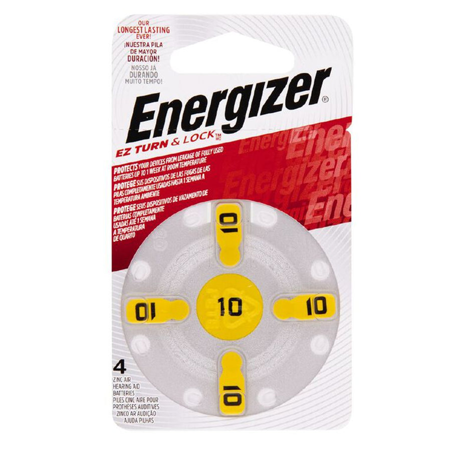 Energizer AZ10 Size 10 Turn And Lock Hearing Aid Battery - 4 Pack