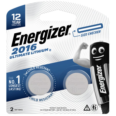 Energizer Ultimate Lithium CR2016 Spezial-Knopfzellen – 2er-Pack – 3V