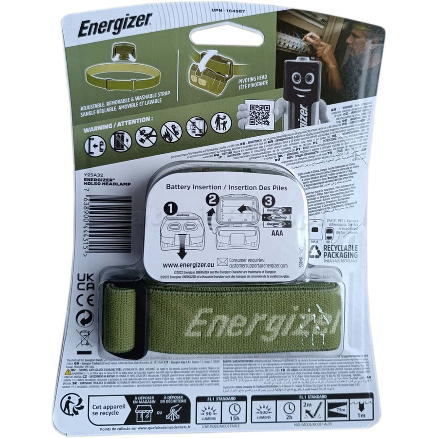 Y25A32 - ENERGIZER STIRNLAMPE 500L HDL50