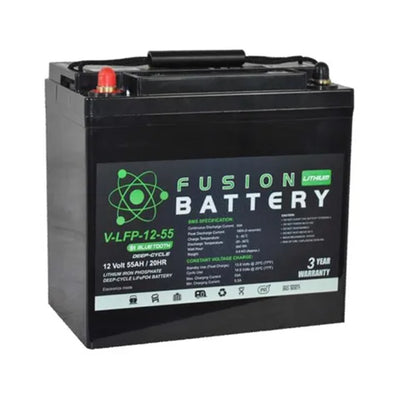 FUSION V-LFP-12-55 DEEP CYCLE BATTERY LITHIUM 12V 55AH 70A BMS WITH BLUETOOTH