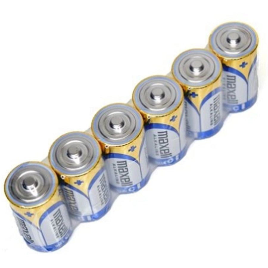 LR14(GD)6P - MAXELL ALKALINE C SIZE BULK SIX PACK BATTERIES IN SHRINK WRAP PACKAGING