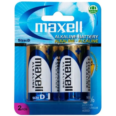 LR20GD-2B - MAXELL ALKALINE BATTERY D SIZE 2 PACK BLISTER