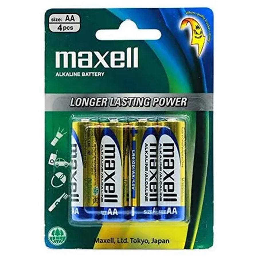 LR6GD-4B - MAXELL ALKALINE BATTERY AA 4 PACK BLISTER